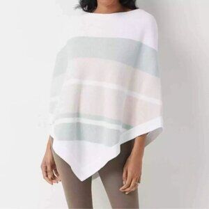 Barefoot Dreams Cozy Chic Ultra Lite Ocean Breeze Poncho Blue & Pink One Size
